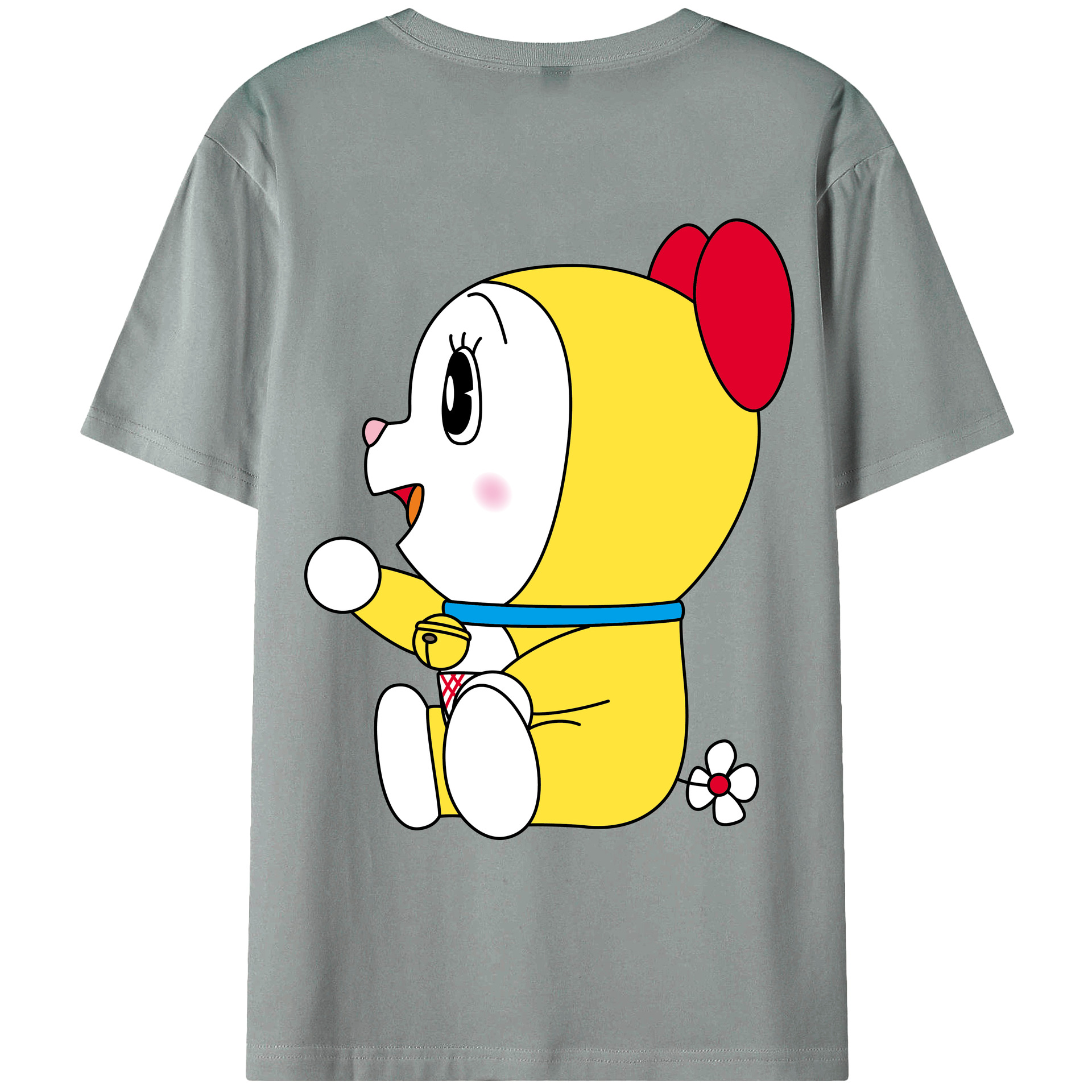 （画像用） ドラえもん ドラミ Doraemon Dorami 綿100％ メンズ半袖Tシャツ（バックプリント） 通気性